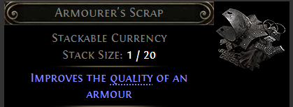 MMOJUGG Path of Exile 2 Armourer's Scrap * 200 Details View of Item Function and Use